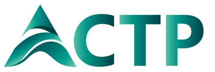 ACTP logo: a teal stylised mountain-peak symbol beside the teal letters CTP